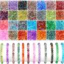 shynek 1400 Pieces 6mm Round Glass Beads for Bracelets, 28 Colors Bracelet Beads, Glass Crystal Beads for Jewelry Making, Bracelet Making and DIY Crafts(Ink Patterns Color)
