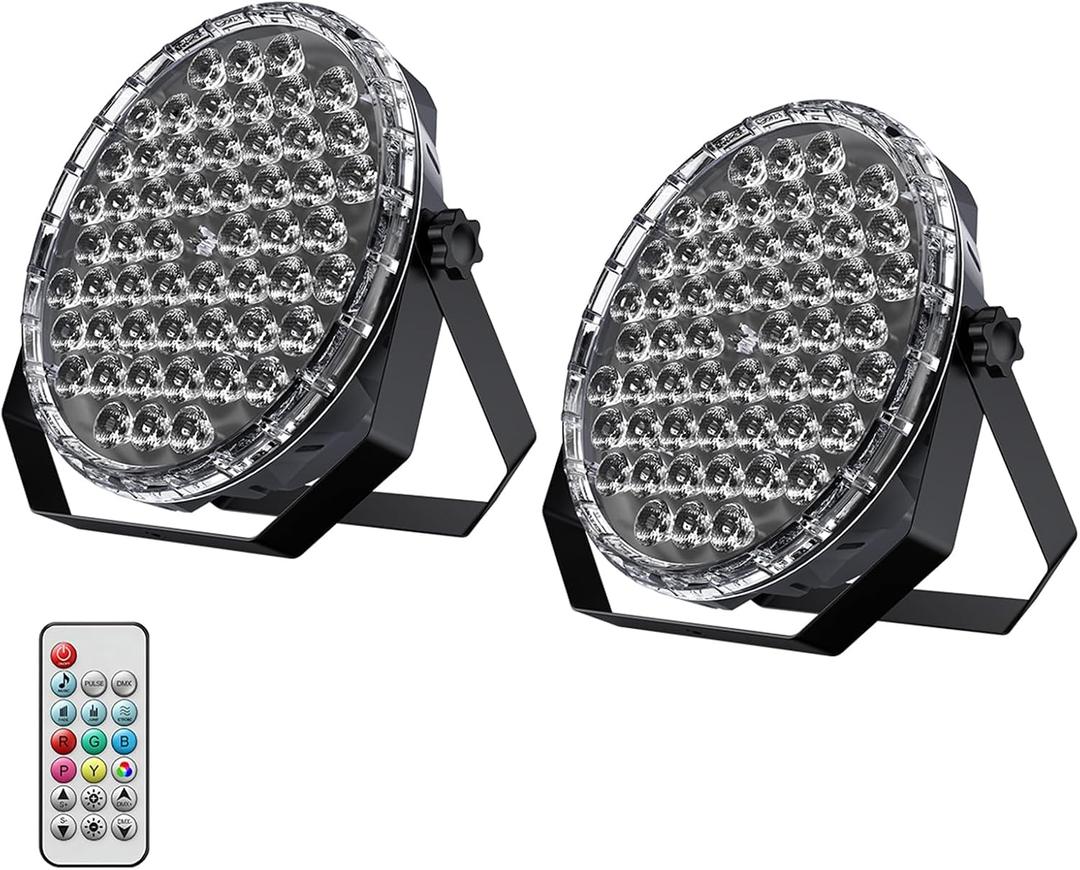 Betopper 54x1W RGB LED Stage DJ Par Lights with Remote Control, 2 Pack
Ultra Slim,RGB,Remote Control,Ultra-Bright LED Panel,One-piece die cast