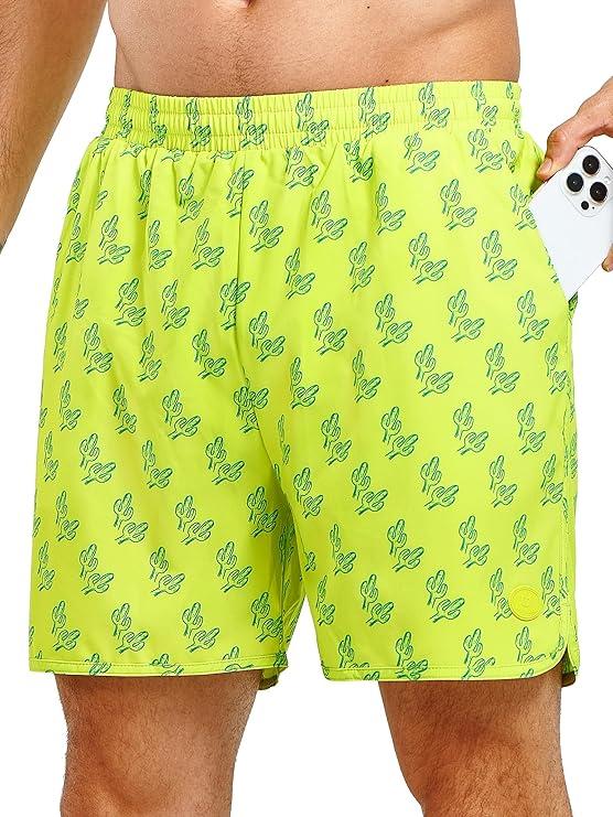 NORTHYARD Mens Swim Trunks 5" Beach Swim Shorts Quick Dry Bathing Suit with Mesh Liner Packable XL