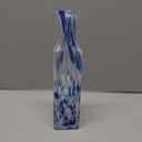 Blue and White Swirl Art Glass Vase, Ideal for Home, Office, Wedding Decor, Centerpieces and Table Arrangements 10 inch