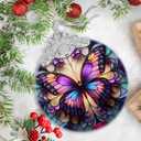 Butterfly Stained Glass Orament - Christmas Ornament - Christmas Decorations for Tree - Holiday Present ldeas - Gift Exchange