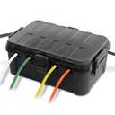 Flemoon Large Outdoor Electrical Box (12.5 x 8.5 x 5 inch), IP54 Waterproof Extension Cord Cover Weatherproof, Protect Outlet, Plug, Socket, Timer, Power Strip, Holiday Light Decoration, Black