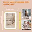 YEKKOPT Gold Rechargeable Makeup Mirror with Lights, LED Vanity Mirror, 3 Color Modes, Portable Desktop Mirror, Adjustable Brightness, Ideal for Dorm and Home Use