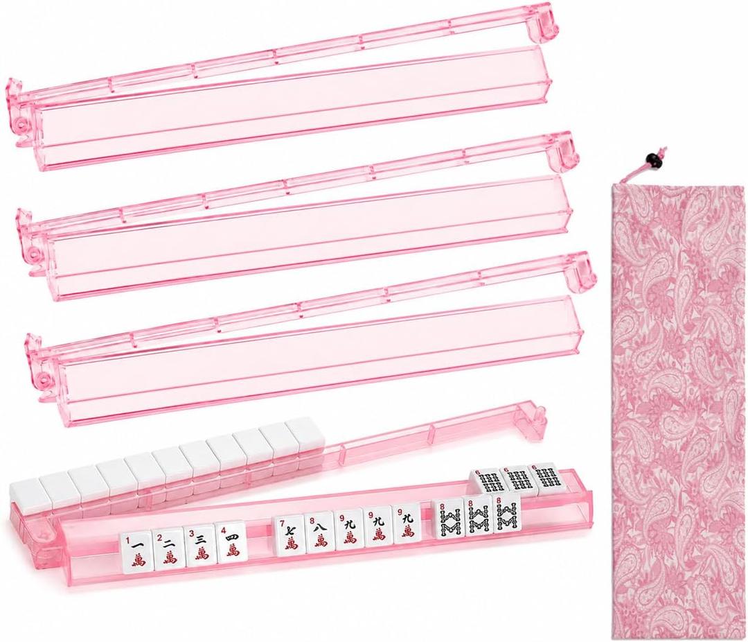 Mahjong Racks with Pushers (Clear), 18.5 inches x 3.15 inches