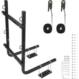 RV Bumper Mounted Tote Tank Holder Upgraded Portable Waste Tank Bracket Tote Tank Carrier Compatible with 15, 21, 28 and 36 Gallon Tote Tanks Fits 4" or 4.5" Bumper Includes Ratchet Straps