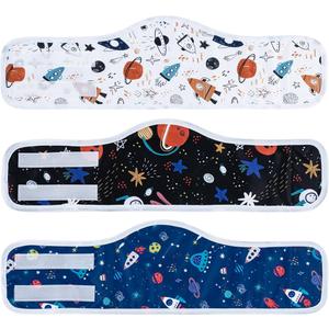 MICOOYO Male Dog Diaper Lightweight Dog Wraps Washable Dogs Diapers Doggie Belly Bands for Male Dogs, Puppy Wraps Medium (Star Space,M)