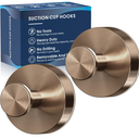 MOTAIPEAK Suction Cup Hooks for Shower,2Pcs Shower Towel Suction Hooks,No Drill Towel Hooks for Bathroom Wall,Kitchen,Glass,Mirror,Tile to Hang Towels,Robes,LoofahChampagne Bronze