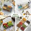 Chilled Serving Tray & Portable Party Platter with Lid, 8 Compartment Food Organizer for Road Trips, Picnics, Beach, Modern Snackle Box Container