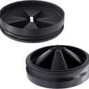 3 3/8" Garbage Disposal Splash Guards Sink Baffle QCB-AM Replacement for InSinkErator Evolution Series, Upgraded Funmit Removable Quiet Collar Drain Plugs, Garbage Disposer Accessories, Black (Black - 2 Pack)