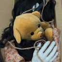 3.75 Ft Halloween Decorations Animatronics Hanging Swinging Girl with Creepy Sound/Light Up Eyes/Scary Expression, Creepy Doll Hanging Ghosts Haunted House Holiday Decor Prop for Indoor Outdoor (Red Floral skirt)