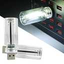 YXNXLIGHT 2 PCS Car Lights Interior, Plug-in Retro Car Atmosphere Lamp with Touch Dimmable, Portable Mini Glass Bottle LED Bulb Night Lights for Vehicle Hallway Camping Halloween Decoration (White)
