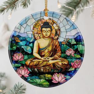 Buddha Meditation Ornament  Christmas Ornament, Christmas Tree Decoration & Perfect Holiday Decor, Namaste Decor | Gifts for Yoga, Meditation, and Mindfulness Practitioners