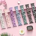 Cartoon 3D Embossed Band Compatible with Apple Watch Bands 40mm 38mm 44mm 45mm 41mm 42mm 49mm Women, Two-Tone Soft Silicone Sport Strap for iWatch Series 10 9 8 7 6 5 4 3 2 1 Ultra (Orange & Pink Sand)