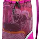 BeeGreen Mesh Drawstring Bag Swim Backpack for Beach Pool Sports Gym Draw String Cinch Bags for Swimming Soccer Basketball Gear Rose Red