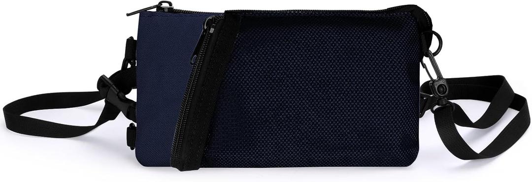 Small Crossbody Bag for Men, Horizontal Cell Phone Pouch Fits up to 6.5", Slim Sling Bag, 5 Pockets, Arm Strap