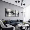 DZRWUBHS Large Wall Art for Living Room Canvas Wall Decor for Bedroom Black And White Wall Painting Inspirational Abstract Pictures Artwork Modern Office Ready to Hang Minimalist Home Decor Set of 3 20x28