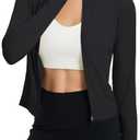 baleaf Women's UPF 50+ Sun Shirts Protection SPF Crop Jacket UV Protection Long Sleeve Full Zip Clothing Lightweight (Large, Black)