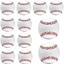 OMYOPY Tballs Training Baseballs Sponge Rubber Core, Reduced Impact Kids Safety Baseballs, Unmarked Tee Ball Practice Baseball for League Play, Pitching, Hitting, Fielding, Autograph, Gifts 12