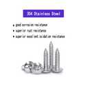 #61 Truss Head Sheet Metal Screws Self Tapping Screws Wood Screws Phillips Drive 304 Stainless Steel, 50PCS