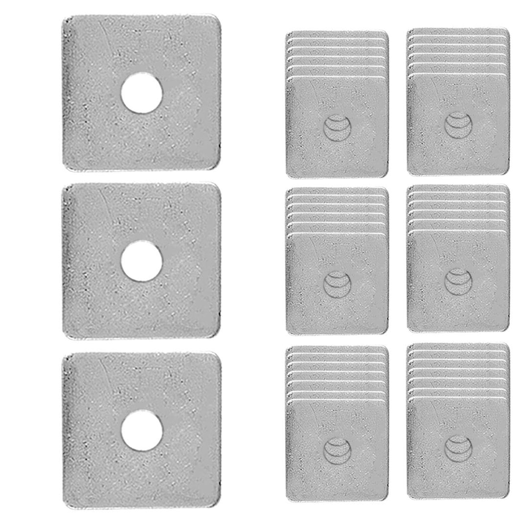 50 Pcs M10 Galvanized Square Squares Washer Flat Plate Fastener Heavy Duty Hardware 27/64(ID) X 3/2 X3/2 (Square OD) X 1/7 (THK) inch 3/8 Bolt