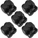 5 Pcs Insulated Multi Cable Connectors 2 Port Single Entry Splice Electrical Power Connector Black Interconnect Terminals Pre Filled (1/0-14 Awg Wire Range)