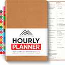 Hourly Planner & Appointment Book (8.5 x 11) - Premium Hourly Planner with Daily Schedule & 30-Minute Time Slots for Better Time Management by PRODUCTIVITY STORE (A4, Brown) (Leather)