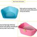 kathson Rabbit Litter Box Pet Toilet Cage Box Potty Trainer Corner with Small Animal Cage Cleaner Broom Brush Dustpan for Bunny Chinchilla Guinea Pig Ferret (Pink)
