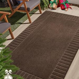 BEQHAUSE Door-Mat Non-Slip Front Doormat Low-Profile Entrance Mats for Front Door Entry Resist Dirt Washable Doormat Absorbent Entryway Door Mat,Brown,36"x60"