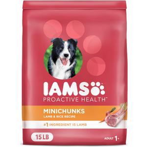 IAMS Proactive Health Minichunks Adult Dry Dog Food with Lamb & Rice, 15 lb. Bag