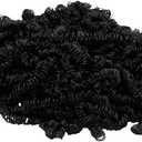 Hygloss 2 oz Curly Doll Hair for Crafts Black- Premium Synthetic Hair for Doll Making, Puppets, and Arts & Crafts Projects Easy Application