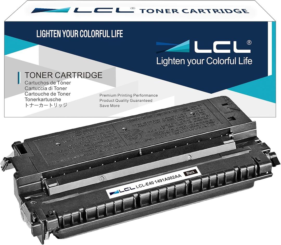 LCL E40 Black High Yield Toner Cartridge Replacement for Canon E40 E30 E31 E16 E20 1491A002AA for PC-170 PC-940 PC-795 PC-950 PC-745 PC-980 FC-330 FC-336 PC100 PC300 PC400 (1-Pack)