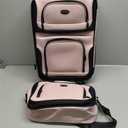 U.S. Traveler Rio Fabric Expandable Carry-on Luggage, Rolling Suitcase, Pink, 2 Wheel Set