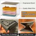 6 Pack Closet Organizers And Storage, Stackable Closet Shelf Organizer Storage Bin Basket For Clothes Sweaters With Top Board, Widened Opening, Heightened Height, Large Capacity, Sturdy, Space-saver