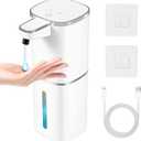 Automatic Liquid Soap Dispenser,Touchless Soap Dispenser,13.5oz/400ml Rechargeable Wall Mounted Smart Dispenser for Bathroom Kitchen,Easy for Toddlers(White)