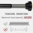 Thestoa Shower Curtain Rod Adjustable 43-78 inch, 1"Diameter Spring Tension Curtain Rod No Drill, Anti-Rust Non-Slip Shower Rod, Black Shower Curtain Rod for Bathroom Tension