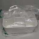 BLUE GINKGO Stackable Organizer Caddy  Korean-Made Portable Tote for Bathroom, Office, Crafts, or School Supplies (Rectangle, White)