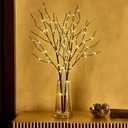 Fudios Lighted Brown Branches with Timer 32 in 100 LED for Vases Battery Operated, Artificial Willow Branch Twigs with Warm White Lights for Christmas Holiday Party Decor