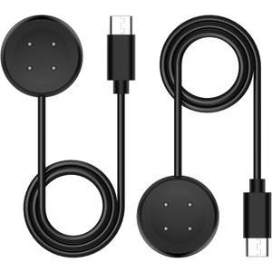 [2-Pack] Charger Compatible for Google Pixel Watch 2/Pixel Watch 3/Fitbit Ace LTE Replacement Charging Cable. (3.3Ft/100cm) [Not for Pixel Watch 1] (Black, Type-C)