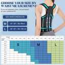 Posture Corrector for Men & Women, Full Back Support Brace, Adjustable Breathable Back Straightener with Resistance Band, Invisible Under Clothes for Office Work & Gym (Black, L)