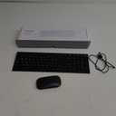 seenda Rechargeable Wireless Keyboard and Mouse - Ultra-Thin Metal Keyboard with Low-Profile Keys, 2.4G Wireless Keyboard for Windows PC Laptop Computer - Black
