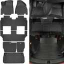 Naibeve Floor Mats Cargo Liner Backrest Mats for 2017-2025 Chrysler Pacifica Touring Hybrid Version 7 Passengers Floor Liners & Cargo Liners Accessories(Non Fit for Pinnacle Mode & Fuel)