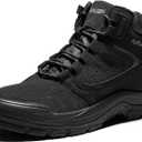 Furuian Steel Toe Boots for Men Women Comfortable Lightweight Work Boots for Men Slip Resistant High Top Steel Toe Safety Shoes Puncture Proof Indestructible Construction Shoes (Black, Size 10)