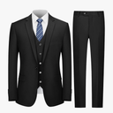Cooper & Nelson Men's Suit Slim Fit, 3 Piece Suits for Men, One Button Solid Jacket Vest Pants with Tie, Tuxedo Set 3XL