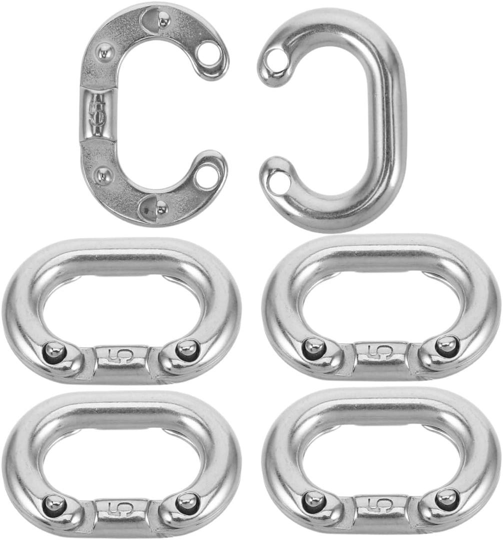 Veemoon 5Pcs Stainless Steel Quick Link Chain Connectors Heavy Duty Chain Link Connectors for Industrial Lifting and Mechanical Equipment Veemoon 5Pcs Stainless Steel Quick Link Chain Connectors Heavy Duty Chain Link Connectors for Industrial Lifting and Mechanical Equipment