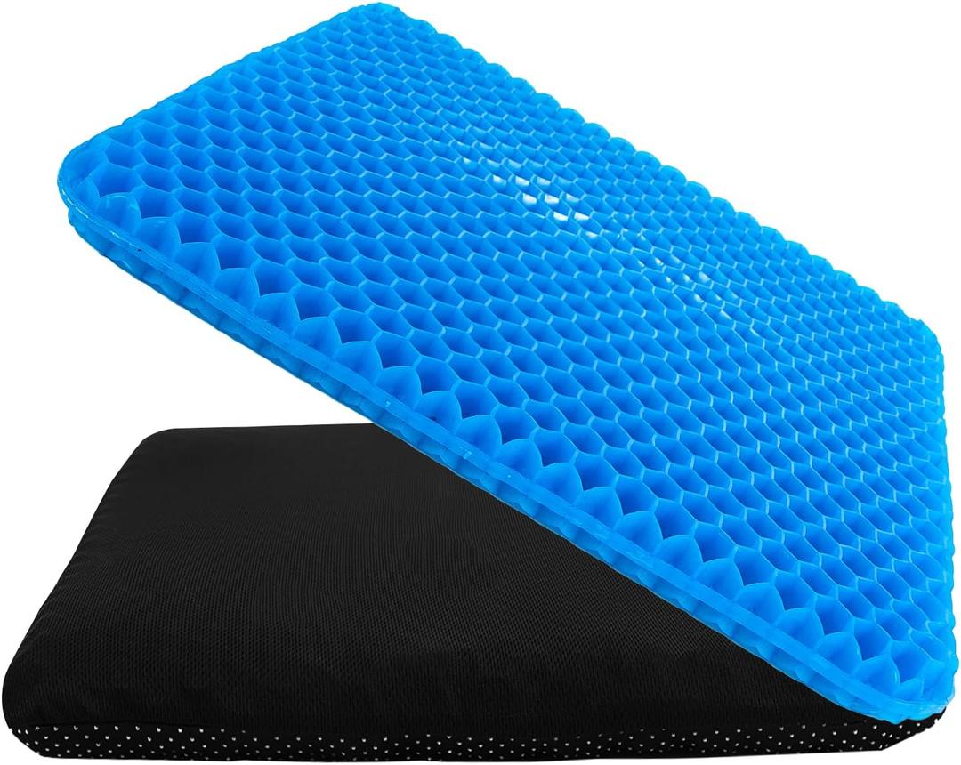 Gel Seat Cushion for Long Sitting,(18.9"x17") Thickened Gel Cushions for Pressure Relief, Soft & Breathable Honeycomb Cushion, Breathable Honeycomb Seat Cushions for Office Chairs