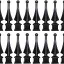 1/2" Black Plastic Four-Sided Spire Wing Tip Finial Fence Topper for Iron Picket Fence (100, 1/2")