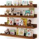 Shario Nursery Book Shelves, 4-Pack White Floating Shelves for Wall Kids, Scalloped Shelves, Wall Book Shelves for Bedroom Kids, Toddler Room, Baby Room, Nursery Decor