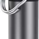 Small Pocket Pill Box Keychain, Aluminium Alloy Portable Mini Pill Organizer Case Container for Purse, Waterproof Metal Pill Holder Medicine Bottle for Outdoor Camping Travel (Grey)