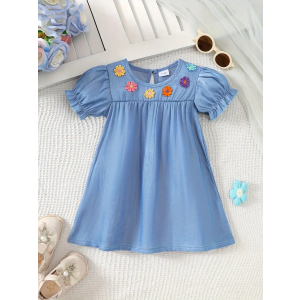 Baby Girl Smocked DressToddlers Cotton Casual Outfit Sleeveless Dresses，Sundress Princess Dress for Summer Size 2-3Y