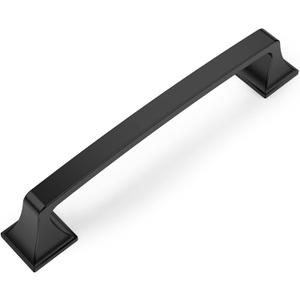 Amerdeco 10 Pack Kitchen Cabinet Handles Matte Black Cabinet Pulls 5 Inch(128mm) Hole Center Cabinet Hardware for Bathroom Drawer Pulls Dresser Pulls AM0002